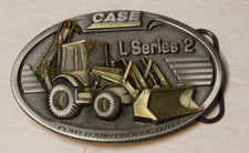 1999 Case L Series 2 Backhoe Loader Tractor Pewter Belt Buckle Limited Edition