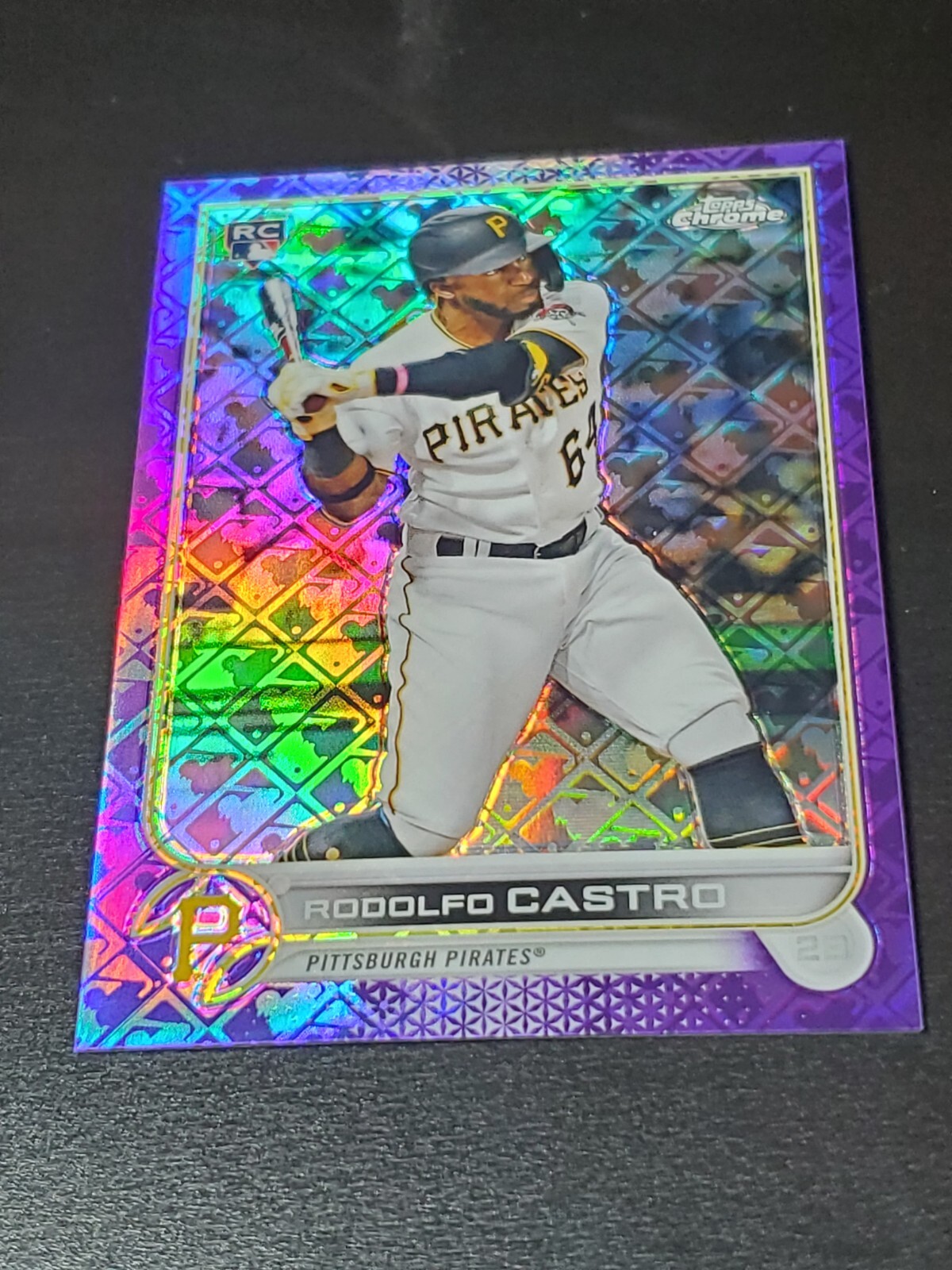 2022 Topps Chrome Logofractor  Rodolfo Castro PURPLE #/250 Pittsburgh Pirates RC