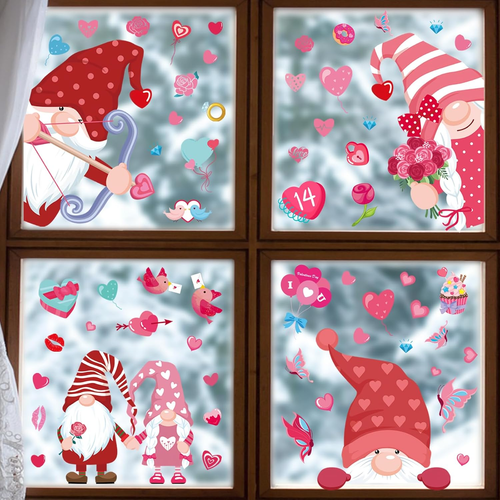 Valentines Day Window Clings for Glass, 9 Sheets Valentine'S Day Double-Sided Wi - Picture 5 of 12