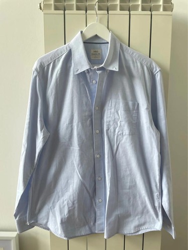 Powder Blue M&S Buttondown Shirt - Picture 10 of 11