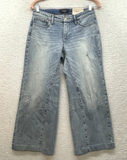 NYDJ Jeans Womens 4P Blue Teresa Wide Leg Ankle Radiance Mid Rise Stretch Petite