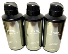 Bath and Body Works Lot of 3 STEEL Body Sprays Spray  FREE SHIP
