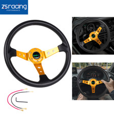 14inch Universal Aluminum Racing Steering Wheel Drifting Deep Dish 6 Bolt