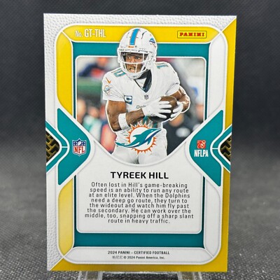 TYREEK HILL　タイリーク ヒル　直書きサインカード　　AUTO　NFL 2021 Tyreek Hill ABSOLUTE Football Gold Stars Signatures