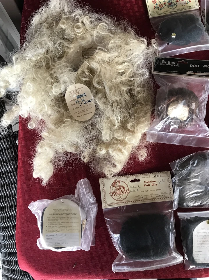 Lote de 22 pelucas de muñeca Imsco diferentes marcas y tamaños Foto 2 de 4