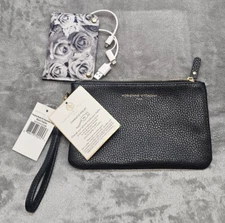 Adrienne Vittadini Studio Charging wallet w/ detachable strap black wristlet
