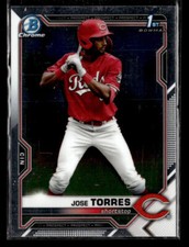 2021 Bowman Draft #BDC-125 Jose Torres Chrome Card Cincinnati Reds