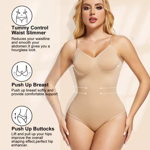 Body modelador de cuerpo sin espalda baja con control de abdomen para mujer - Imagen 6 de 42