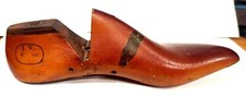 Antique Shoe Last Wooden  Steel form Cobbler Vintage Shoe Size 10C Left Prop