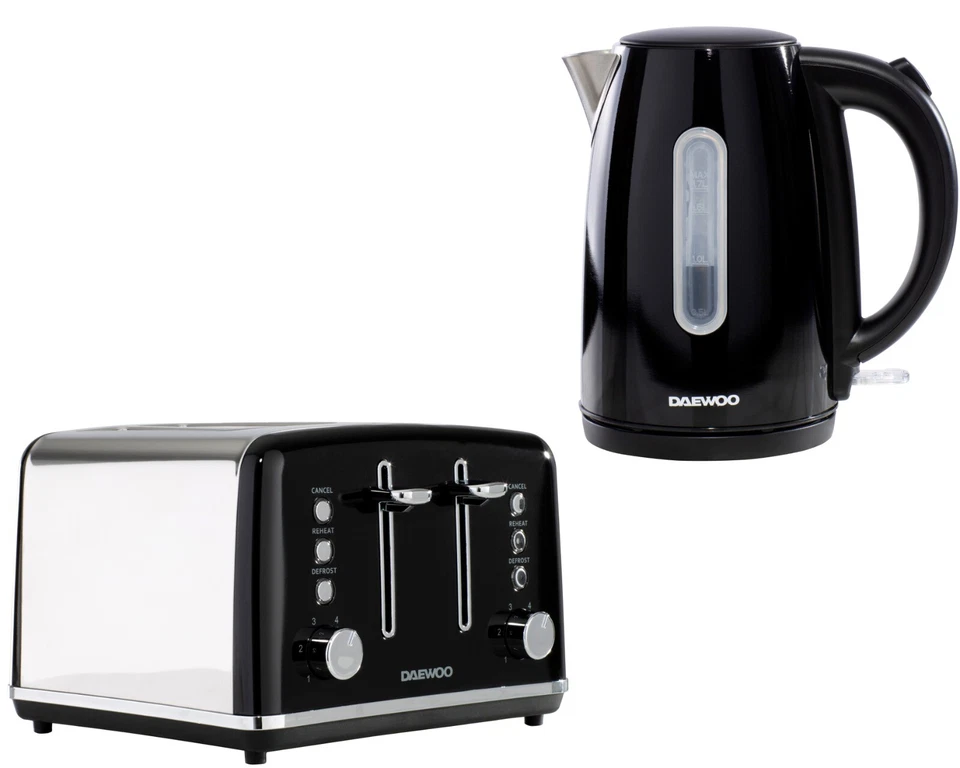 Daewoo Kensington Retro Matching Toaster and Kettle Set 1.7L Rapid Boil 4 Slice