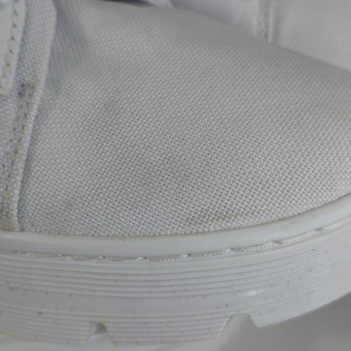 DR. MARTENS COMBS W WOMENS US 11 WHITE ON WHITE CANVAS COMBAT BOOTS DOC'S - Picture 22 of 23