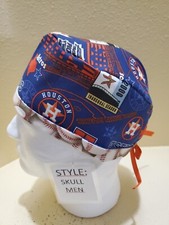 Houston Astros H-Town MLB Men's Skull/Chemo Surgical Scrub Hat/Cap Handmade