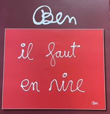 BEN VAUTIER "IT MUST LAUGH" Original Poster Exhibition 2015 VGC Rare!