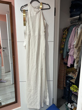 Pre-Owned Halston Heritage Formal Dress, White with Gold Accents, Disco