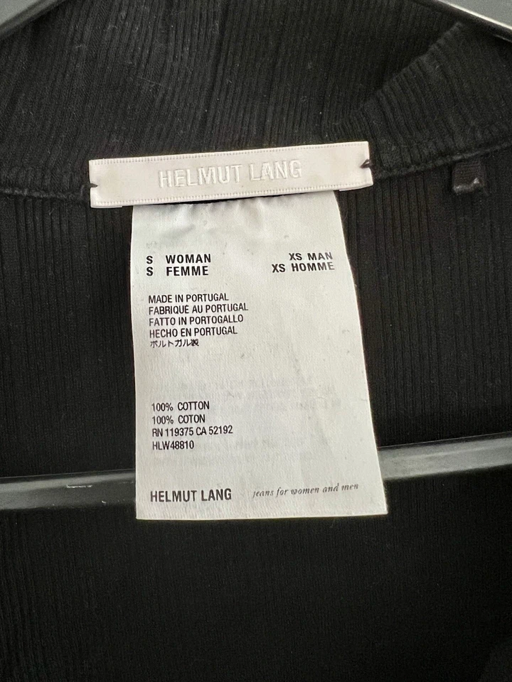 Maxi Vestido Helmut Lang Negro Acanalado Algodón Jersey, Excelente Estado Talla UK8 Foto 2 de 4