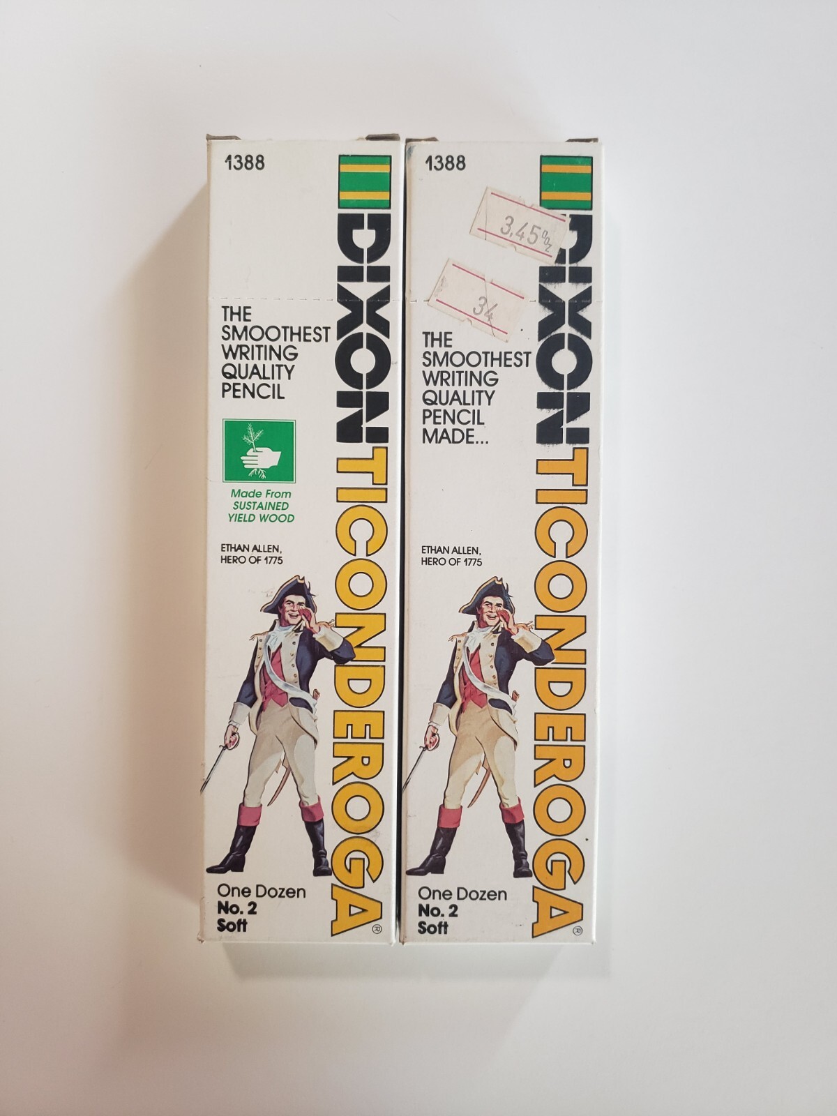 Dixon Ticonderoga No. 2 Pencils Box, 22 Count, USA-Made Soft Marvelead, #1388-image