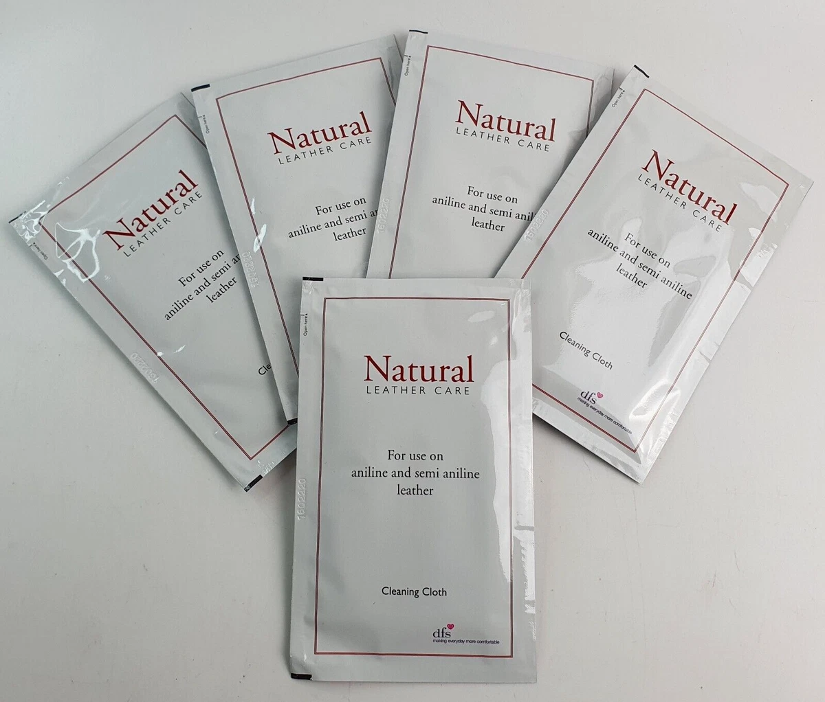 5x DFS Natural Cherish Leather Care Sachets Cleaning Cloths Sofa