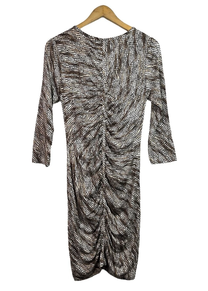 Vestido manga larga ajustado acanalado estampado animal tarta talla M Foto 2 de 4