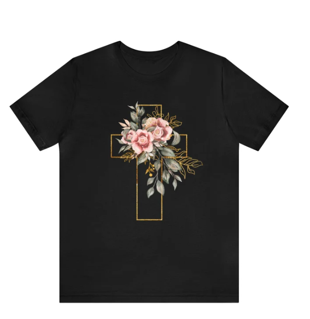 Christian Floral Cross Jesus Religion Christ Roses Quality