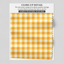 67 Gingham Checked in Orange Roller Blind - Various sizes, blackout