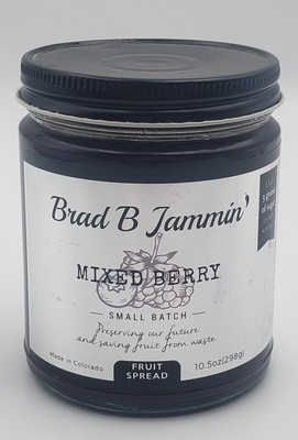 BRAD B JAMMIN~MIXED BERRY FRUIT SPREAD~jelly jam preserves raspberry blackberry