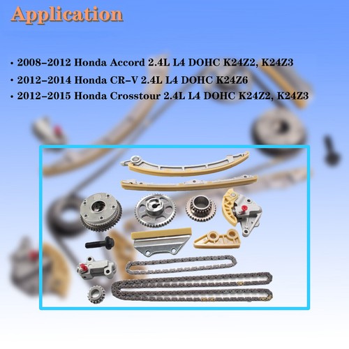 Kit de cadena de distribución VVT piñón apto 08-15 Honda Accord CR-V Crosstour 2,4 L L4 DOHC - Imagen 3 de 16