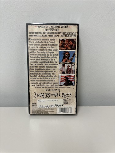 Dances With Wolves (VHS) Factory Sealed Orion Home Video Watermarks! - Picture 3 of 3