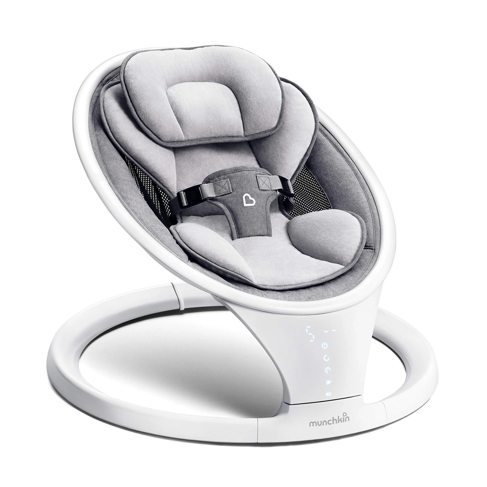 Munchkin Bluetooth Enabled Baby Swing 5 Ranges of Motion, Grey/White
