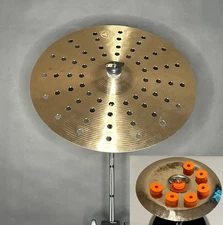 Sonic Sound 16 Inch B20 Holy Crash Cymbal + 6 FREE ORANGE Cymbal Pads.