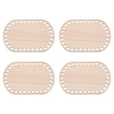 4Pcs 6"x4" Crochet Basket Bottom Oval Blank Crochet Base Brown