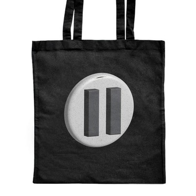 Klassische Shopper-Tasche 'Pause Button' schwarz (ZB00022145)