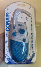 Conair Water Resistant Shower Radio AM/FM, Model SR16, Hook  Bonus Batteries