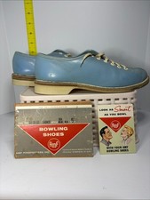 1950 s Ladies' Blue Bowling Shoes - Vintage size 5. Box 27
