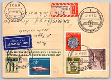 Berlin Tempelhof Airport 1964 Airmail Registered Reply Postal Card Germany