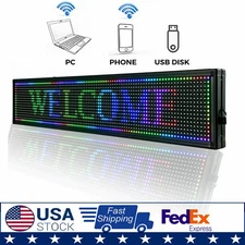 High Brightness Outdoor LED Sign Programmable Scrolling Message Display Board US