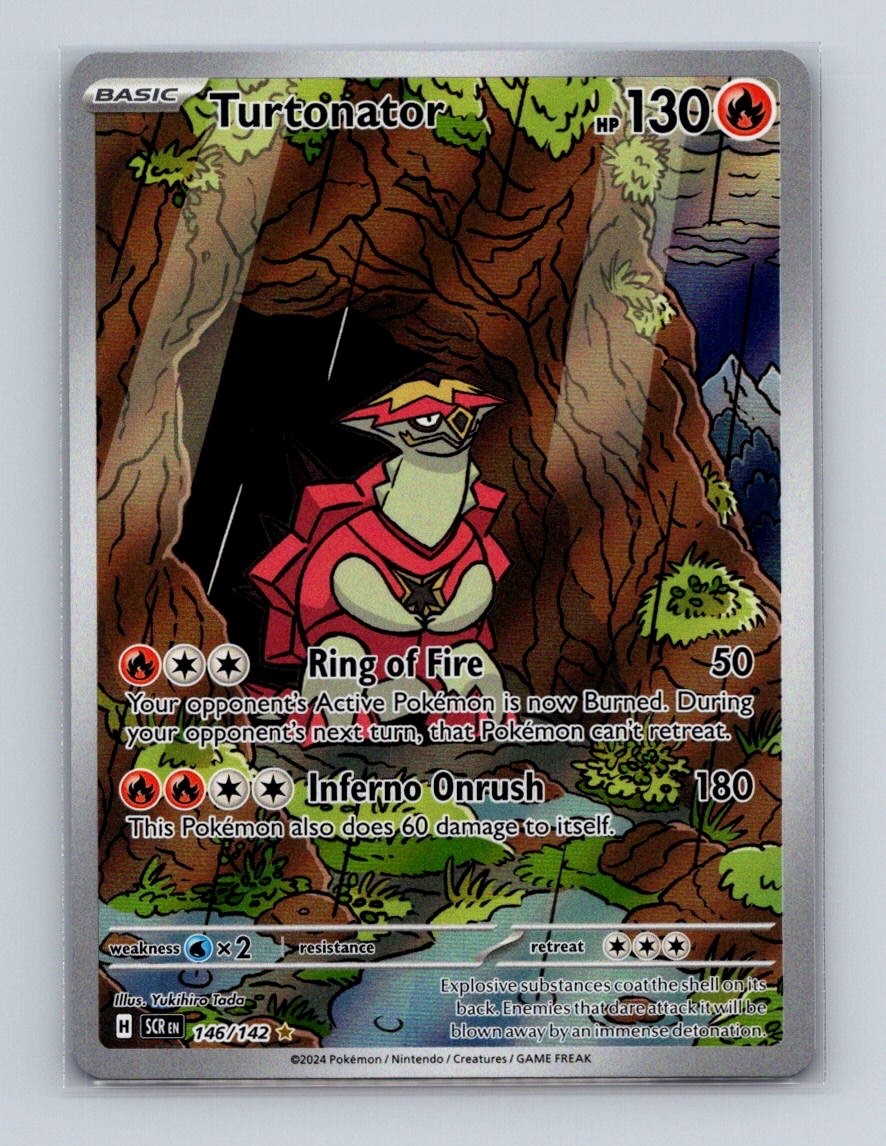 Turtonator 146 2024 Pokemon Stellar Crown Illustration Rare Card NM+ (a)