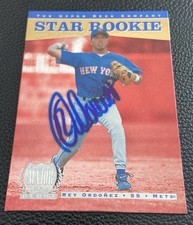 Rey Ordonez Signed 1996 Upper Deck Star Rookie Autographed Mets Card #245 Auto. rookie card picture