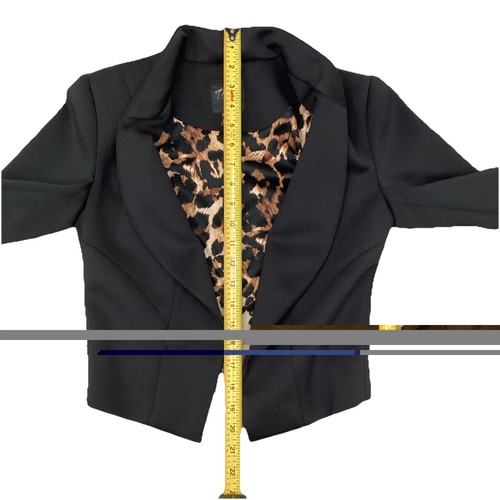 Thalia Sodi Scuba Blazer schwarz Gr. XS Langarm Leopardenmuster gefüttert NEU mit Etikett - Bild 10 von 11