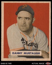 1949 Bowman #124 Danny Murtaugh Script Pirates RC COMMON VARIATION 6 - EX/MT