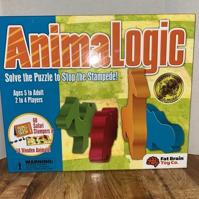 AnimaLogic Fat Brain Toys Wood Animal Logic Puzzle Solving Game 100% COMPLETE