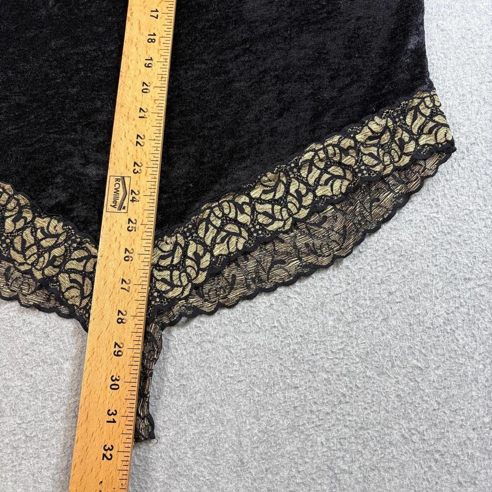 Body de colección Woman Within para mujer 2X lencería de terciopelo de encaje dorado años 90 EE. UU. gótico Foto 4 de 4