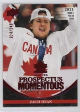 2023 Team Canada Juniors Prospectus Momentous Electric Red 24/549 Zach Dean 09wc