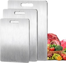 Tagliere in acciaio inox, tagliere in titanio da 3 pezzi per cucina, set di tagl