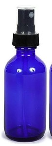 13 Cobalt Blue Glass Bottles (7 - 0.34 oz and 6 - 2 oz) - Roller Ball / Spray
