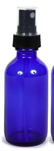 13 Cobalt Blue Glass Bottles (7 - 0.34 oz and 6 - 2 oz) - Roller Ball / Spray