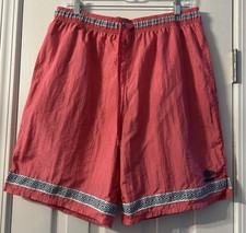 Vintage Umbro Men s Pink Nylon Elastic Drawstring Waist Soccer Shorts. Size L.