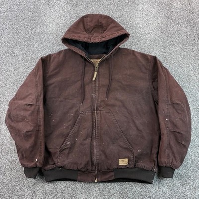 CE Schmidt Jacket Men 2XL Brown Blanket Quilt Lined Heavy Canvas Barn Chore Coat