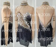 Ice Figure Skating Dress Rhythmic Gymnastics Twirling Competition black dyeing