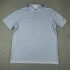 Holderness & Bourne Polo Shirt Mens 2XL Blue Geometric Golf Short Sleeve