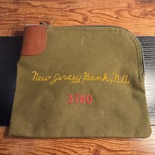 Canvas Zippered Bank Deposit Bag w/ Key, Embr...